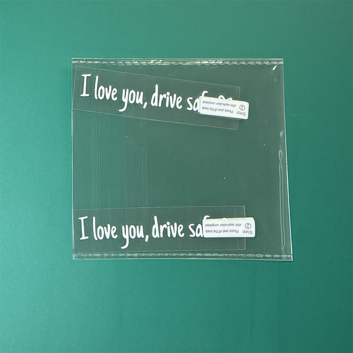 Vinyl Decal for Car,4 Counts Set I Love You Drive Safe Car Mirror Decal,Car Rearview Mirror Sticker,Universal Car Accessory.