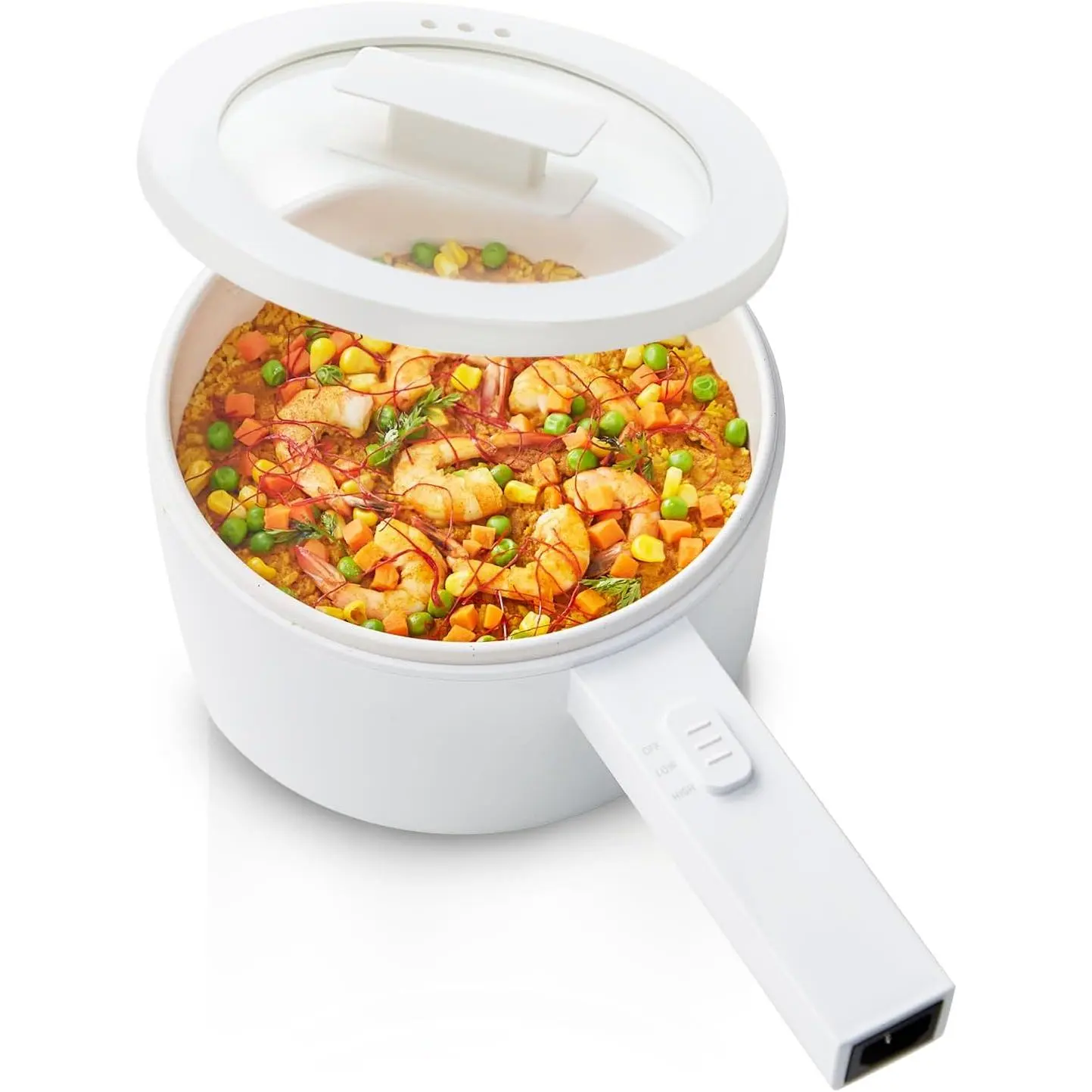Electric Hot Pot, 1.5L Mini Hot Pot, Ceramic Glaze Non-stick Portable Pot, Electric Pot for Steak, Egg, Fried Rice, Oatmeal, Soup, Ramen with Dual Power Control, Electric Pot for Dorm