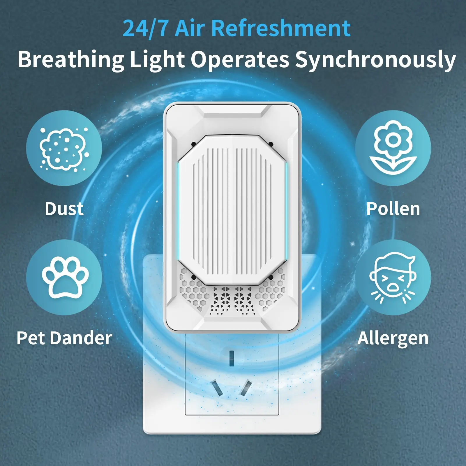 2 Pack Filterless Ionic Air Purifiers, Silent Mini Portable Air Cleaner, Effectively Remove Pet Odors and Indoor Bad Smells, Space-saving Plug-in Air Freshener, Compact Air Ionizer Ideal for Bedroom, Living Room and Pet Room Daily Indoor Air Refresh