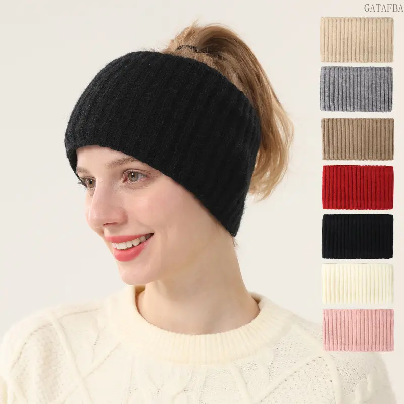 Fleece‑Lined Knit Headband for Women, Warm Stretchy Hair Wrap, Cozy Sports Hair Hoop for Autumn and Winter
