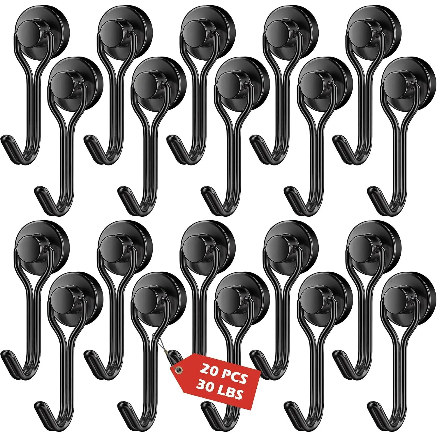 20Pack  Hooks, 30lbs+  Hooks 2026 Cruise Cabin Ship Essentials, Heavy Duty  Swing   for Beach   Kitchen Grills Refrigerator Cabins Locker(Black)