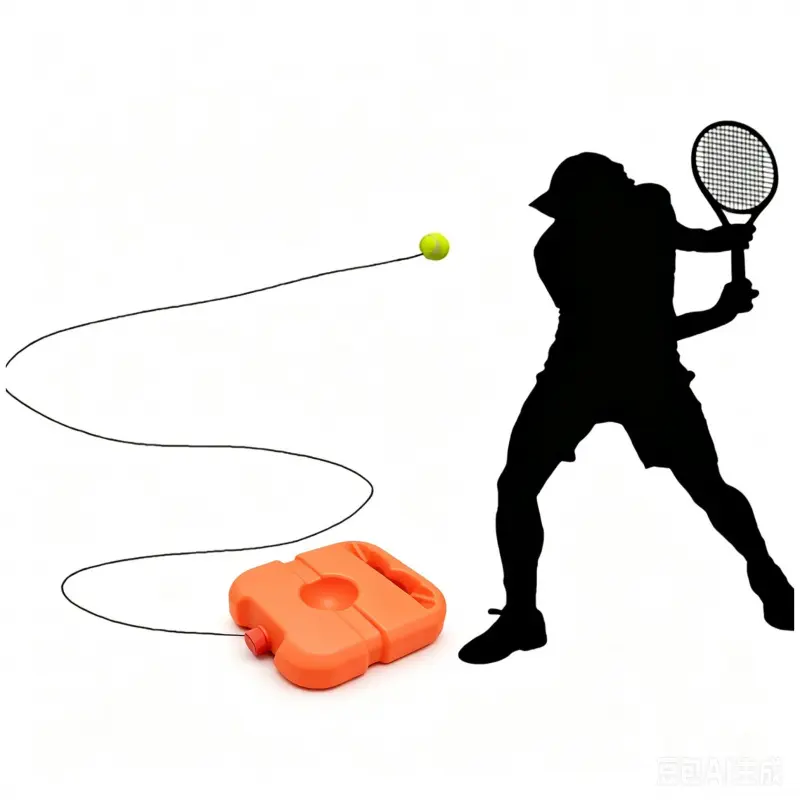 Tennis Single-Player Training Kit – a portable solo practice system that includes 3 tennis balls, 3 elastic bands, and a stable base. It is the ideal training companion for adults and children who want to stay fit or improve their tennis skills.