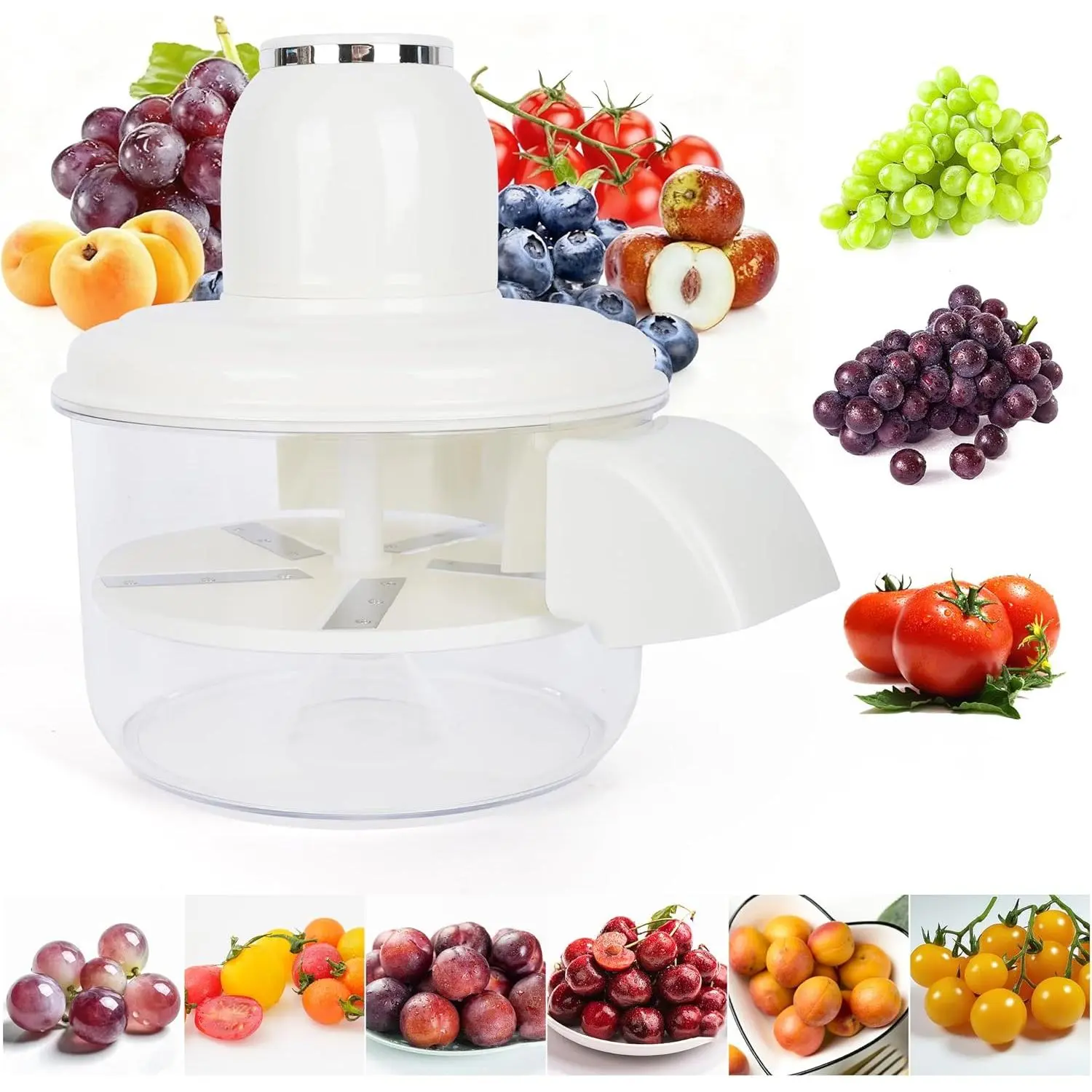 Automatic Electric Grape Peeler Machine - Small Fruit Skin Remover Tool for Garlic, Cherry Tomatoes - Effortless Home Kitchen Use (White-1PC)
