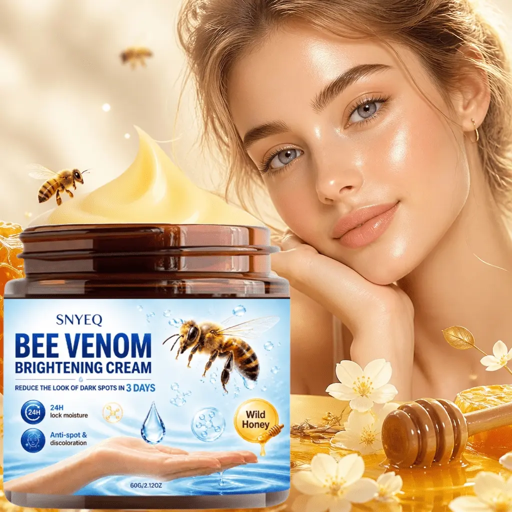 Bee Venom Brightening Cream-quick-acting, Suitable for Hands, Legs and Face-moisturizing Formula, Dark Spots and Pigmentation, Makes the Complexion More Even and Light Beige, Radiates Luster, and Brightens the Complexion