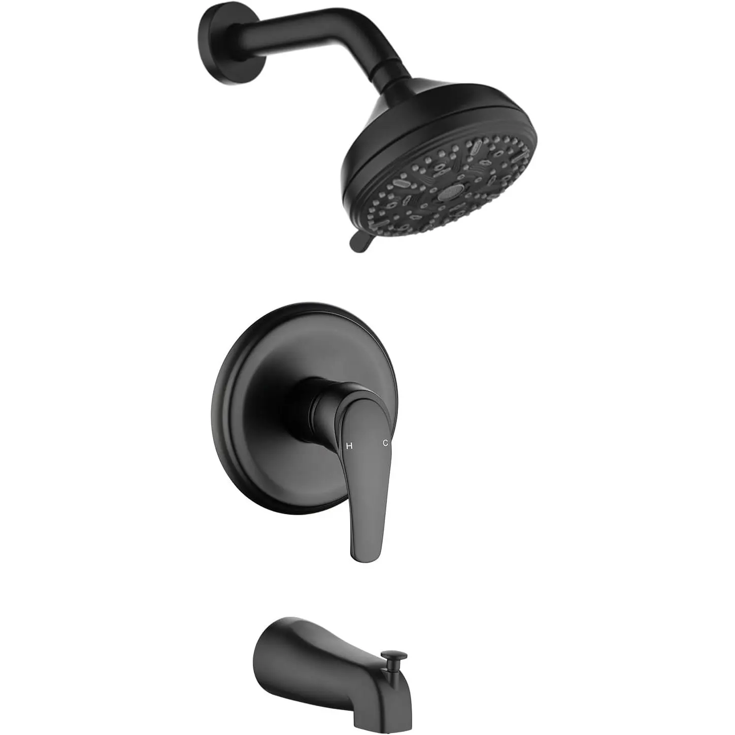 Tub Shower Faucet Combo Set Bathtub Faucet Set Shower System with Tub Spout Shower Tub Kit Shower Valve and Trim Kit Shower Fixtures Matte Black