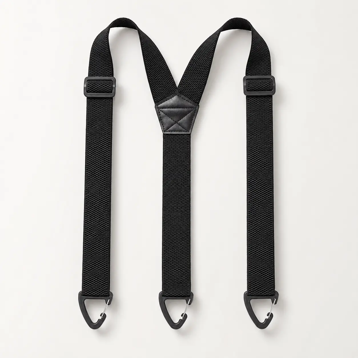 Men's Invisible Hidden Suspenders, Y-Back Heavy-Duty 1.5-Inch Elastic Straps, Adjustable Under-Clothing Harness with Loop Hooks, No-Slip Workwear Accessory, Airport Friendly, Black