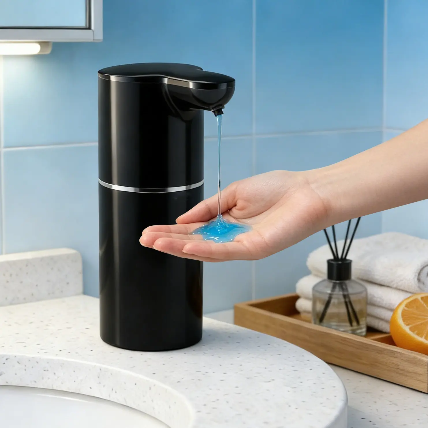 Smart Infrared Automatic Soap Dispenser, Touch-Free Hand Sanitizer, 400ML 2000mah USB Rechargeable, Waterproof, 8 Settings, Digital Display, Dish Soap Dispenser for Bathroom, Kitchen. Hotel, School, Washroom, Hospital