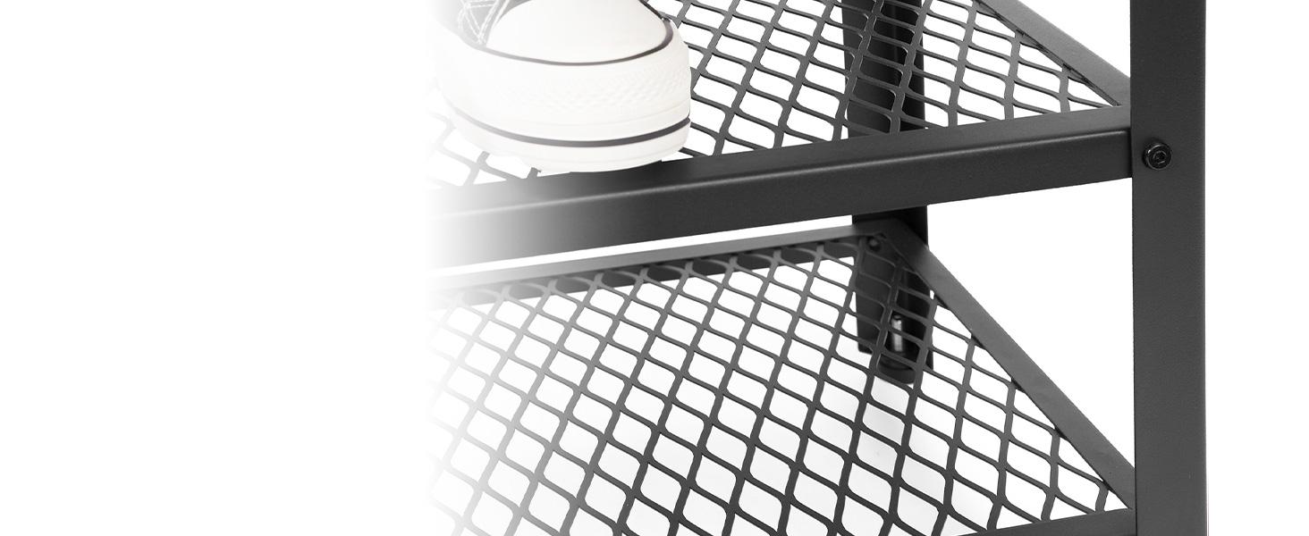 Hall Tree Entryway Storage Bench, Coat Rack Shoe Bench, Shoe Rack Organizer with Coat Hooks, 3-in-1 Design, Wooden Furniture with Metal Frame, Rustic Brown and Black