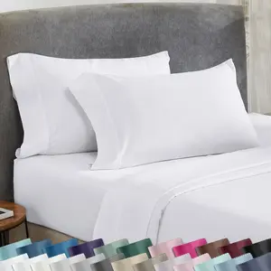 Standard Queen Size Pillowcase Set - 400 Thread Count, 100% Cotton Sateen, Set of 2 Pillow Covers, Soft and Breathable - Bright White