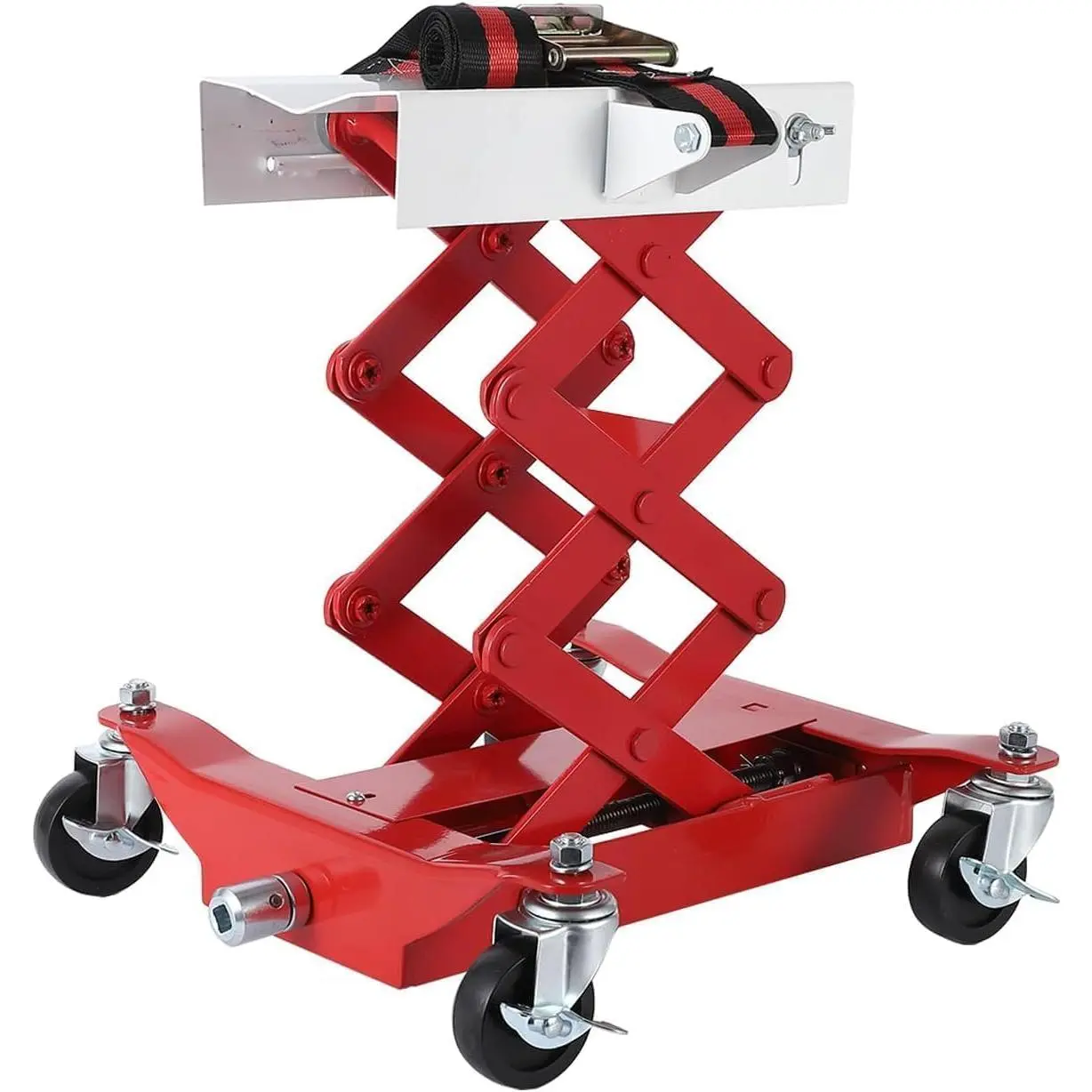 GARVEE 450LB Heavy Duty Hydraulic Transmission Jack, Low Profile Reinforced Steel Lift Jack with Safety Straps for Auto Engine & Transmission Repair