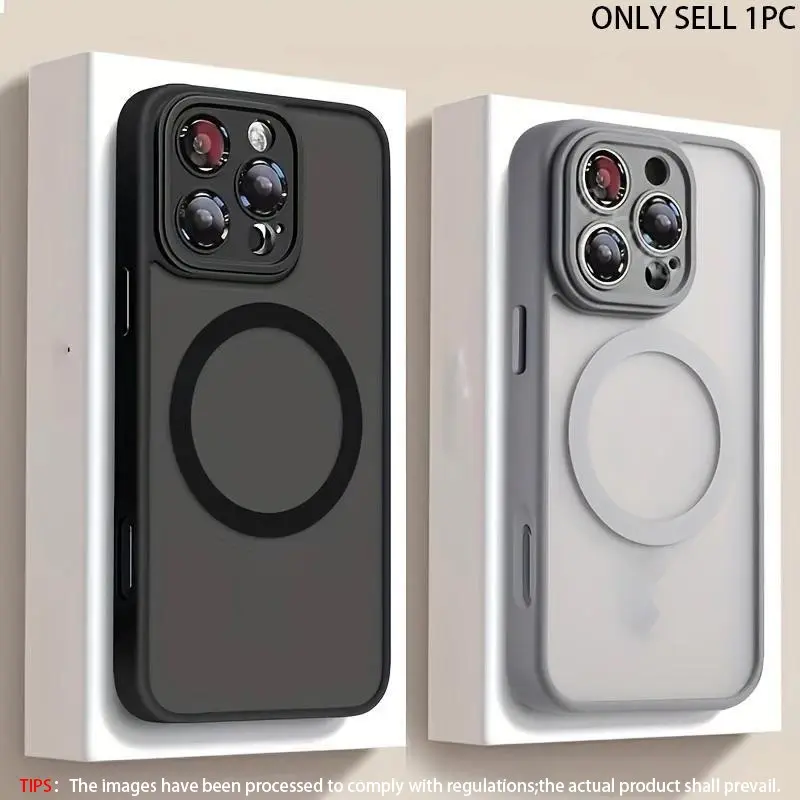 Magnetic transparent Shockproof, shock-absorbing phone case Casing suitable for iPhone 17 17Air 16 15 14 13 12 11Pro Max Plus compatible with MagSafe wireless charging frosted edge protective cover Magnetic Clear Cover Accessories