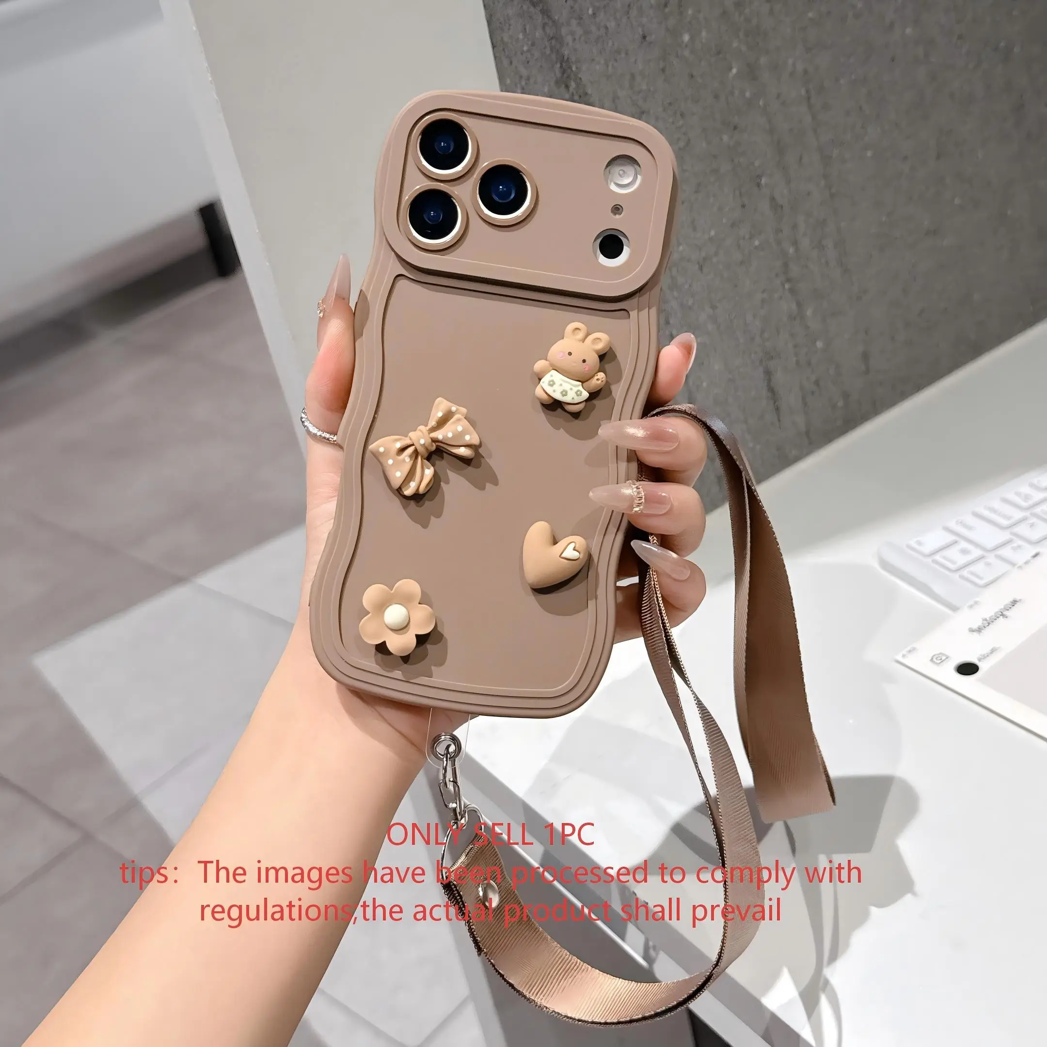 3D figurine lanyard phone case, equipped with a detachable lanyard, suitable for iPhone 17/17 Pro max/17Air/16/15/14/13/12/11 series, soft frosted protective case, phone lanyard crossbody bag, phone case with lanyard, Accessories