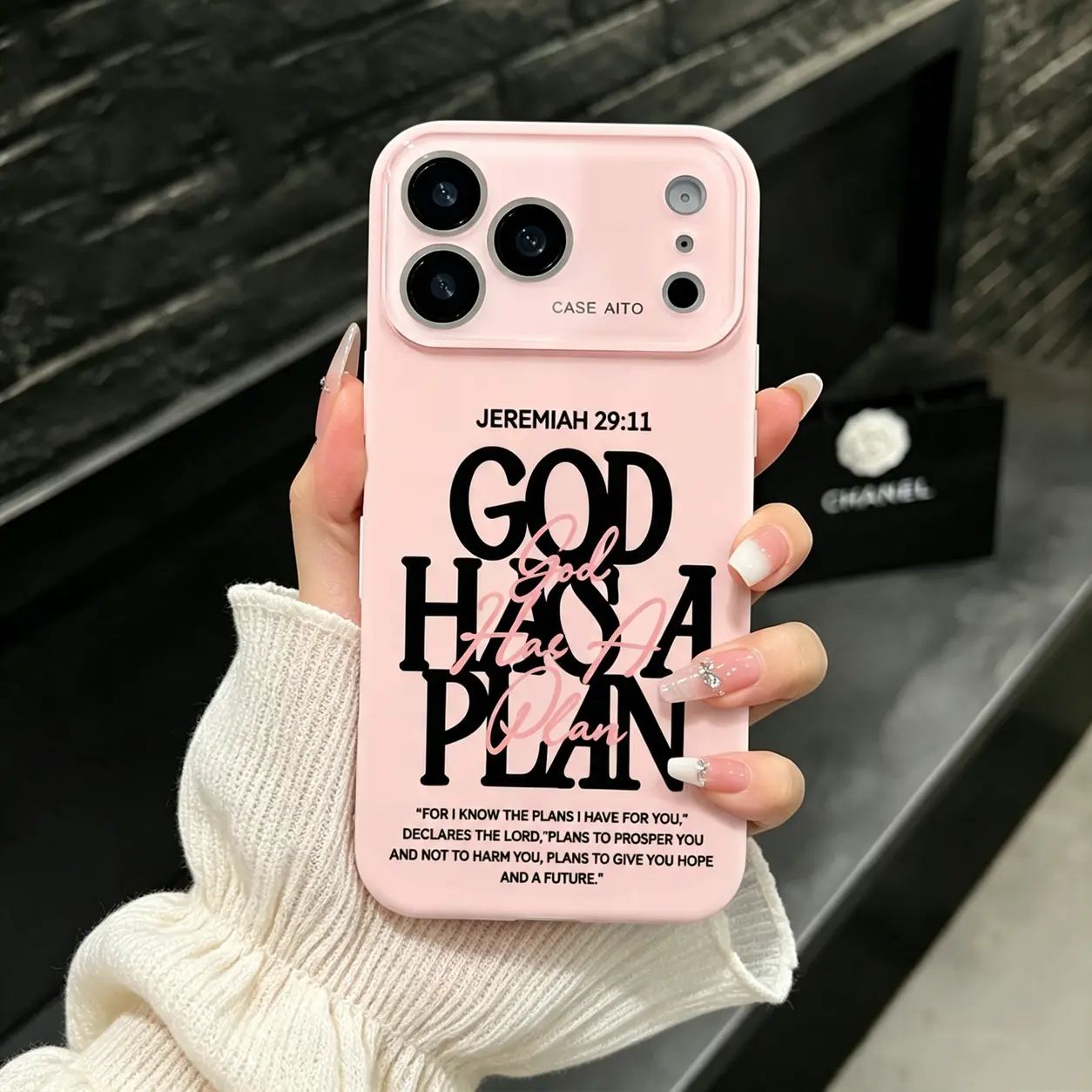God Has A Plan Christian iPhone Case Bible Verse Design Phone Case iPhone 17 Pro Max 16 15 Plus 14 13 12 Shockproof Durable Protective Case Faith-Based Phone Case Suitable for All People