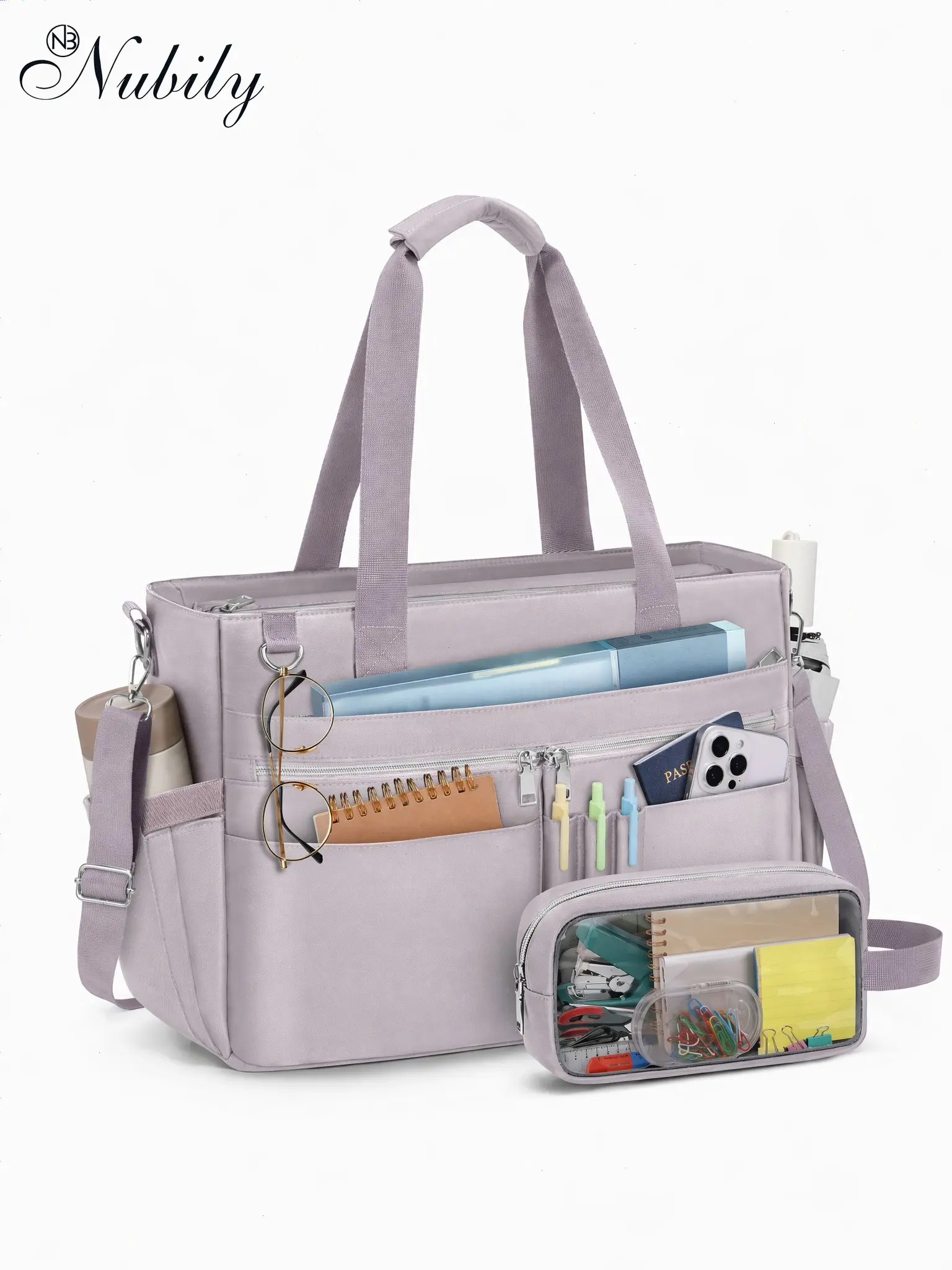 Teacher Tote Bag for Women, 15.6 Inch Laptop Briefcase, Clutch Bag, Nurse Bags, Professional Work Handbag, Office College Nursing, Large Utility Tote, Commuter Purses