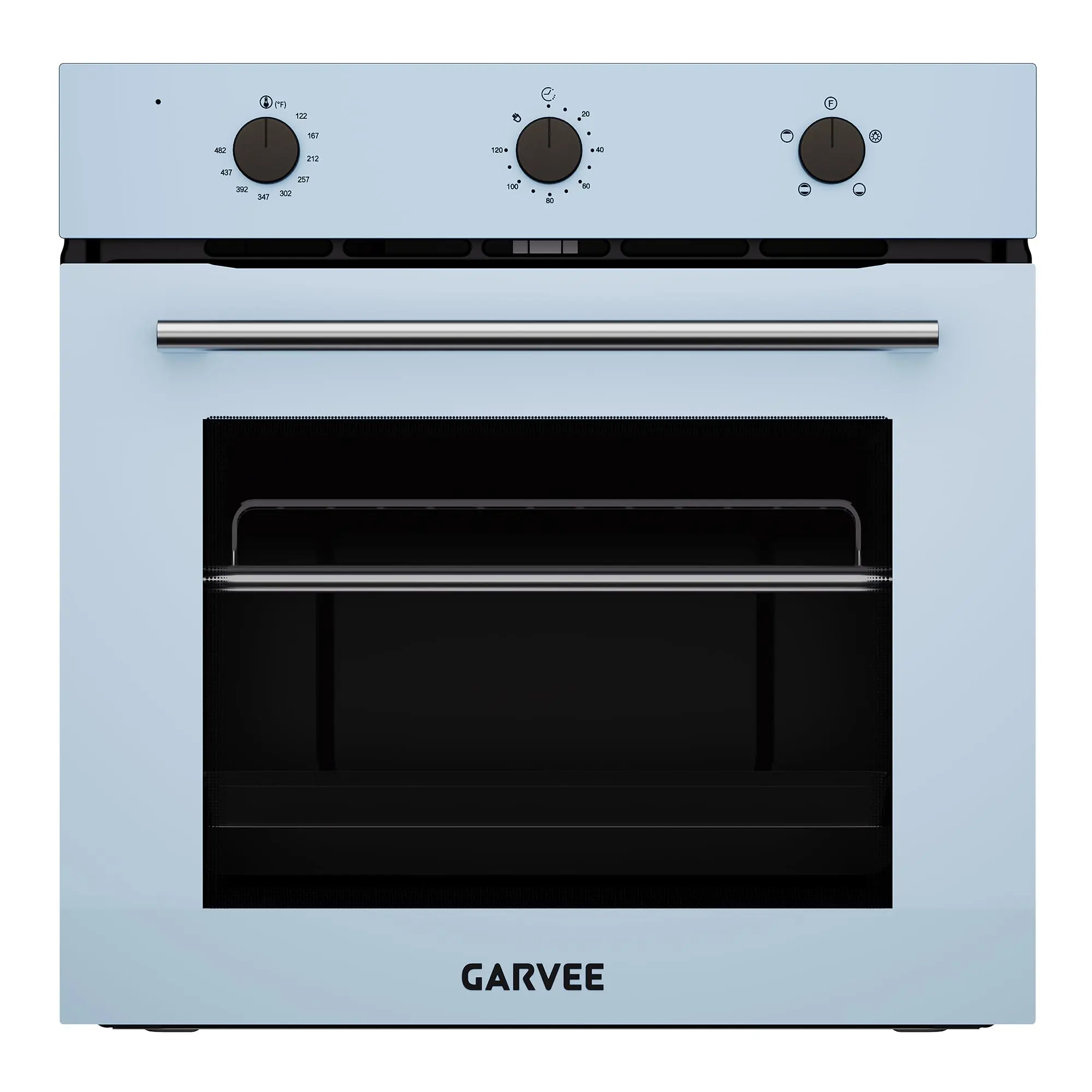 24 Inch Built-in Electric Single Wall Oven, 2.5 Cu.ft Black Oven with 8 Cooking Modes, Mechanical Knob, 500°F Detector Probe, Timer & Safety Lock, Easy-Clean Interior