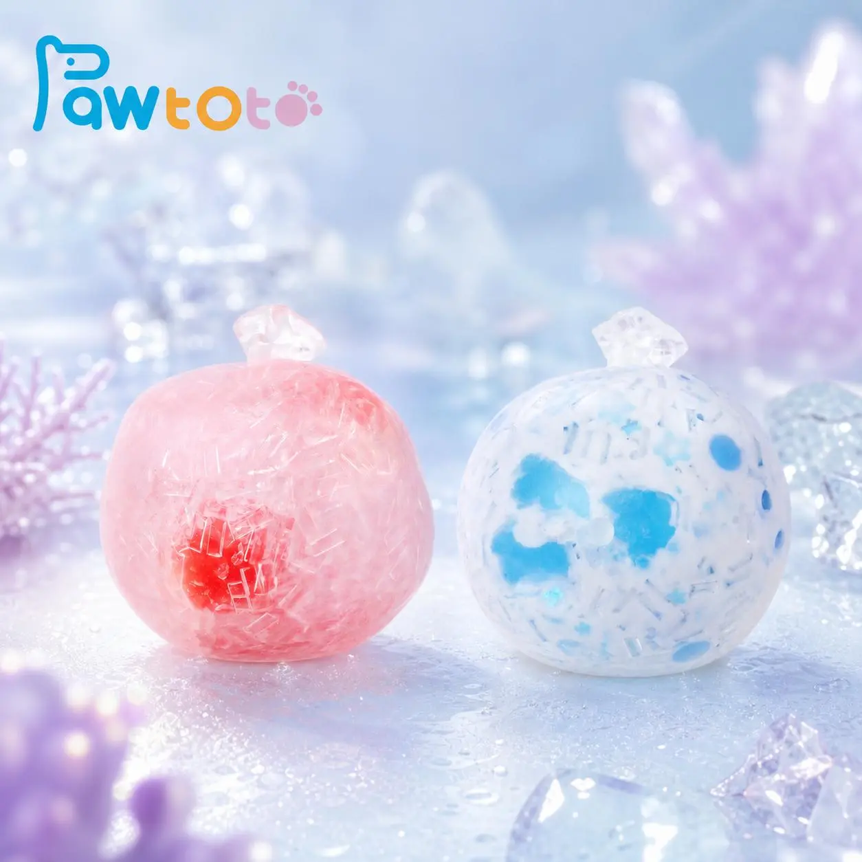 Pawtoto Crackle Ice Stick Ball Sensory Toy, Stress Relief Toy,Fidget Toy, Creative Activity Gift for Teens & Adults