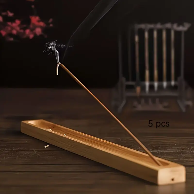 5pcs Bamboo Incense Holders, Handmade Incense Burner, Ideal for Meditation and Relaxation, Home Decor, Camping, Garden, Tea Party