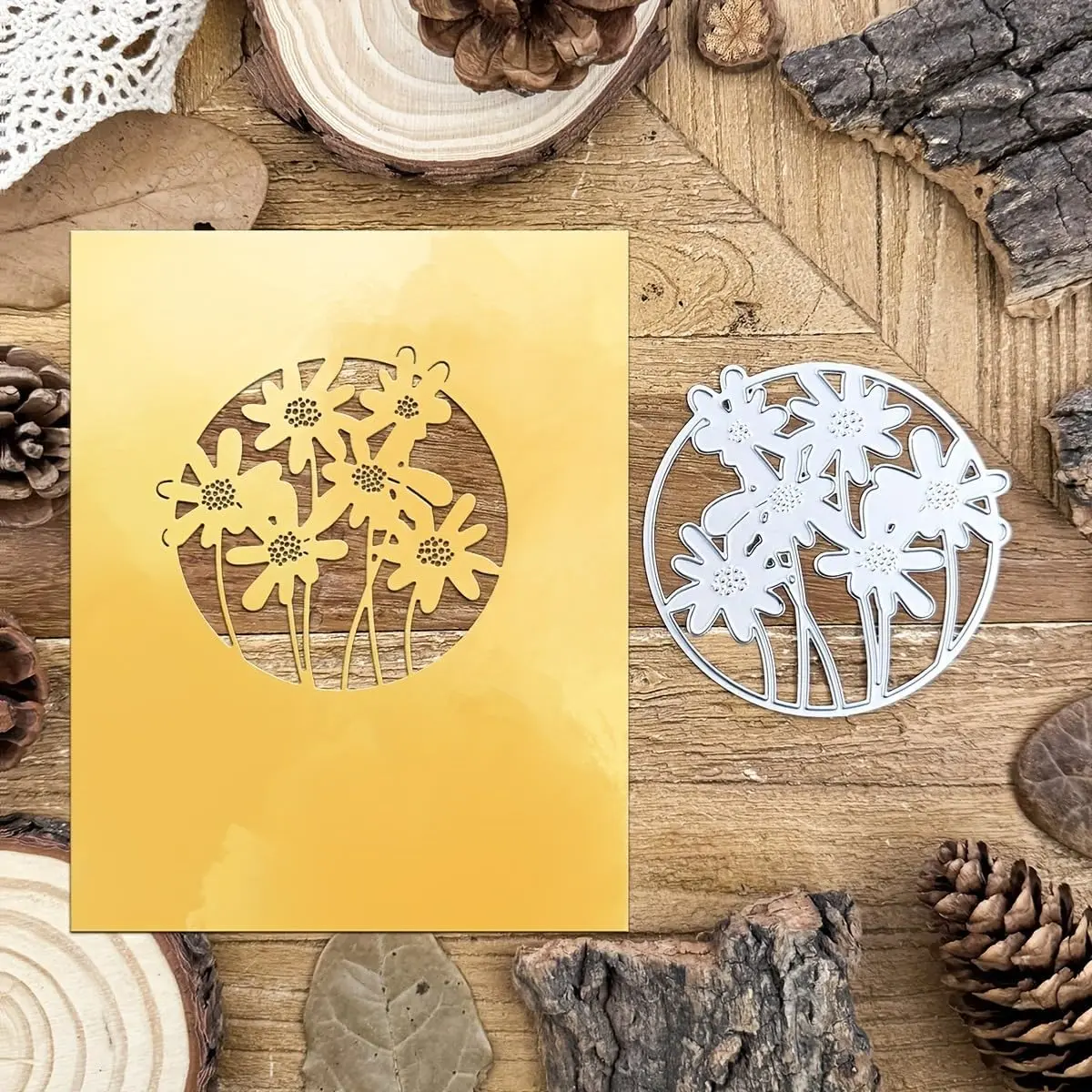 Metal   for Scrapbooking - Durable, Cut Stencils for DIY Scrapbook Photo Album Decorative Paper Card, Card Making Supplies, Embossing (Tracery 3 x 2.9 in)