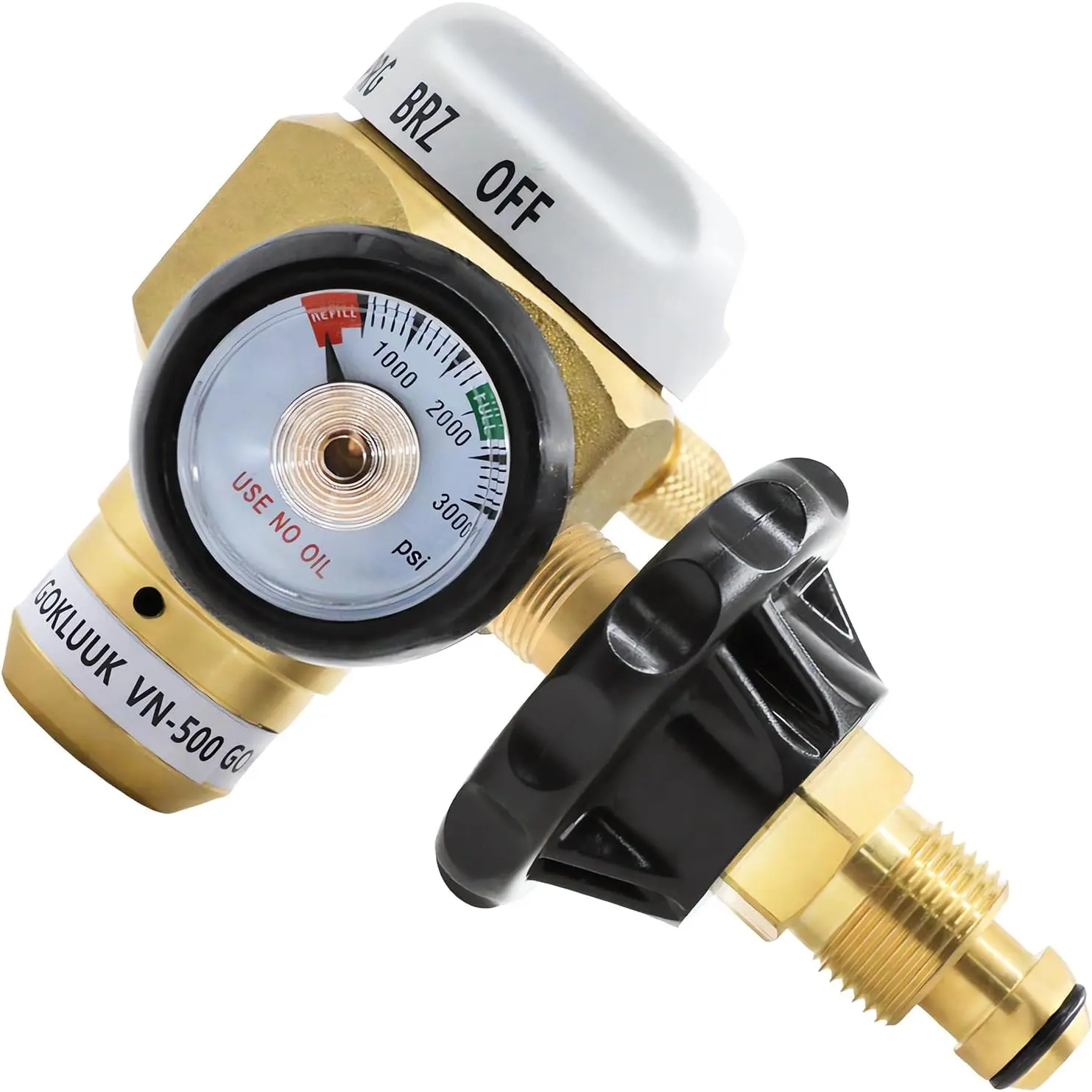 VN-500 Nitrogen Purge Control Valve - Brass Body Regulator+Meter Hybrid, 500psi Accurate Control, Highpressure Stable, Moisture/Oxygen Cut, Corrosion Resistance for Leak Testing Efficiency Improvement,sohochic
