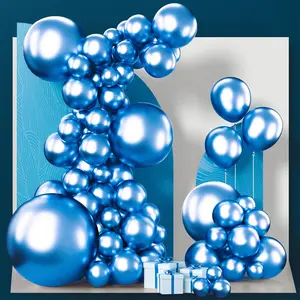 Metallic Blue Balloons 100pcs Different Sizes of 36 18 12 10 5 Inch Chrome Blue Latex Balloons for Graduation Wedding Shower Wedding Bachelorette Birthday Party Decorations Blue-G106