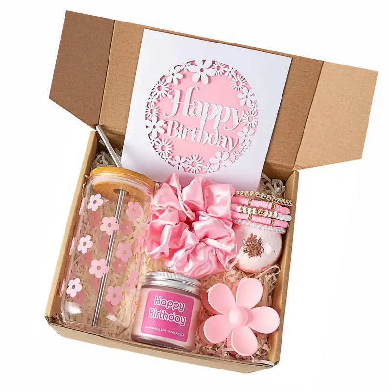 Birthday Gift Box for Women, Self Care Spa Gift Set, Purple Aesthetic Gift Basket,A heartwarming souvenir for teenage gatherings, including cups, bath balls, trays, and a complete set of home care items.