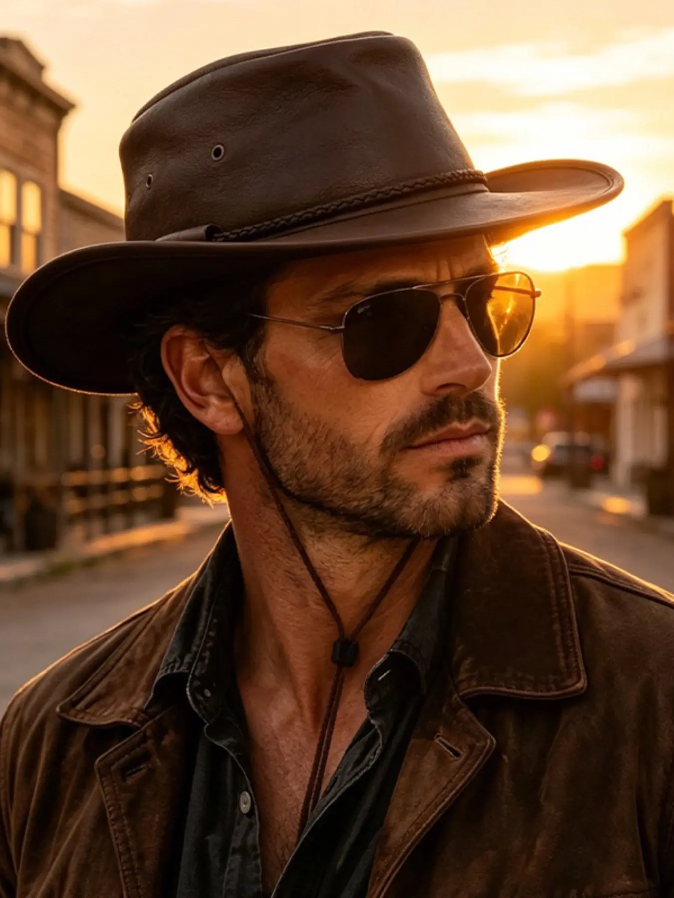 American Vintage Western Cowboy Hat, Unisex Design Horseback Riding Travel Hat, PU Leather Outdoor Ready Hiking Hat, Fashionable Retro Style, Outdoor Headwear