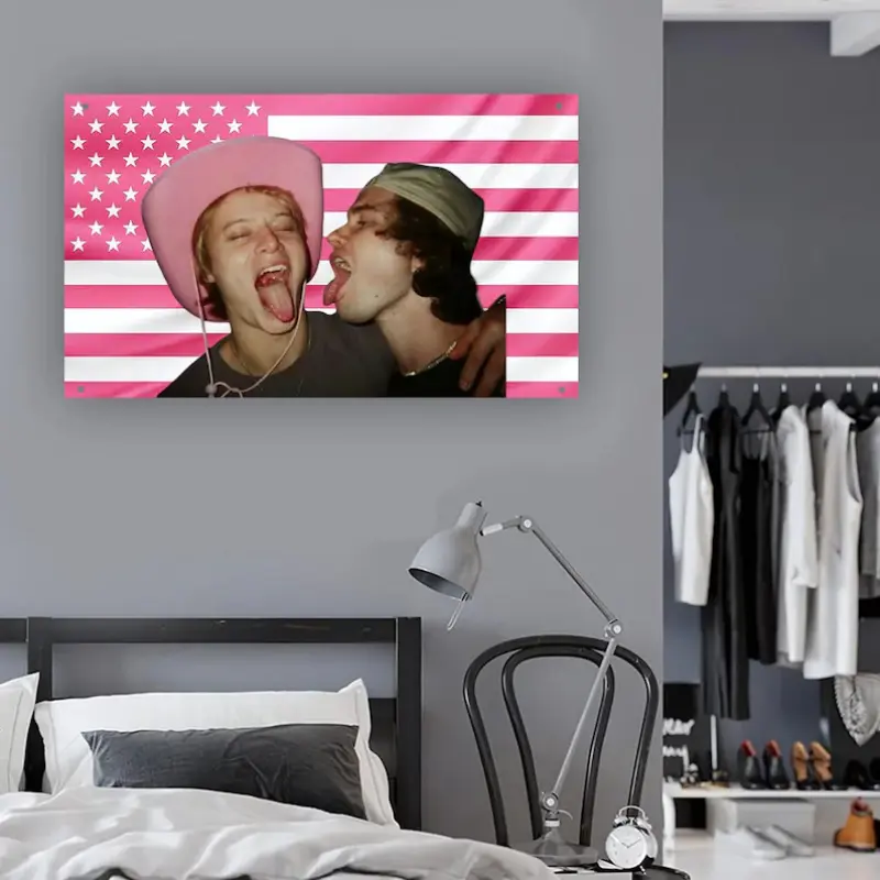 JJ and John B Flag | Outer Banks Pogues for Life Flag | OBX Bromance Tapestry | Best Friends Wall Decor | Rudy Pankow and Chase Stokes Flag Y2K Indie Room Decor Wall Tapestry Home Wall Hanging