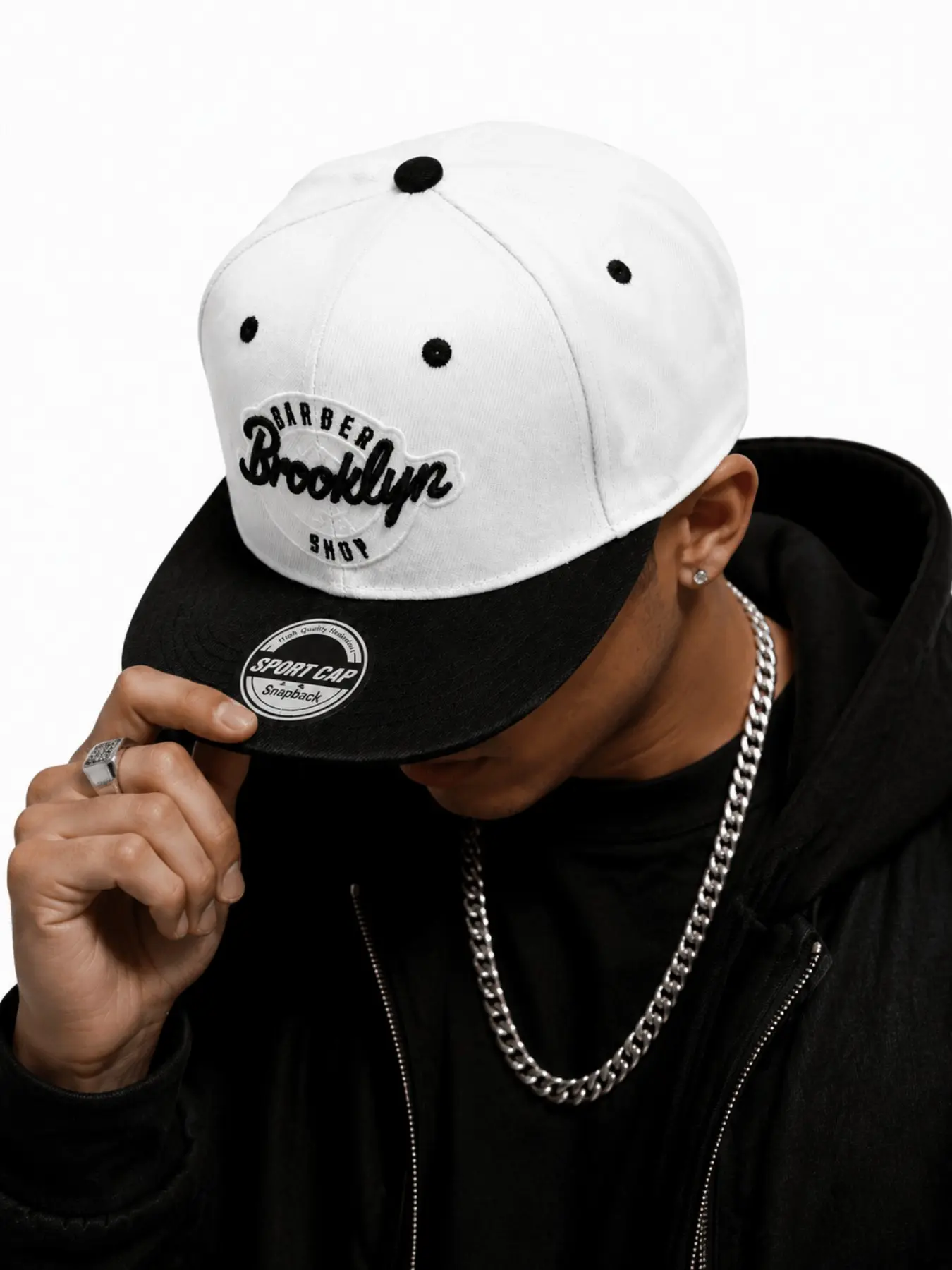 Brooklyn Embroidered Snapback Style Baseball Cap Hip Hop Streetwear Black White Curved Brim High Quality Hat Unisex Skateboard Fashion Cap Fitted Snapback Hats