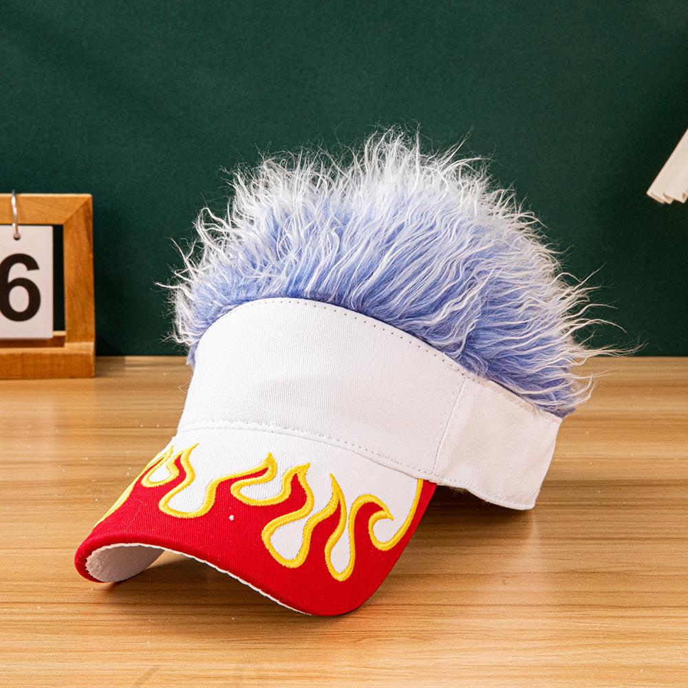 2026 New Flame Pattern Baseball Cap Embroidered Patch Design Multicolor Fluffy Faux Fur Hat