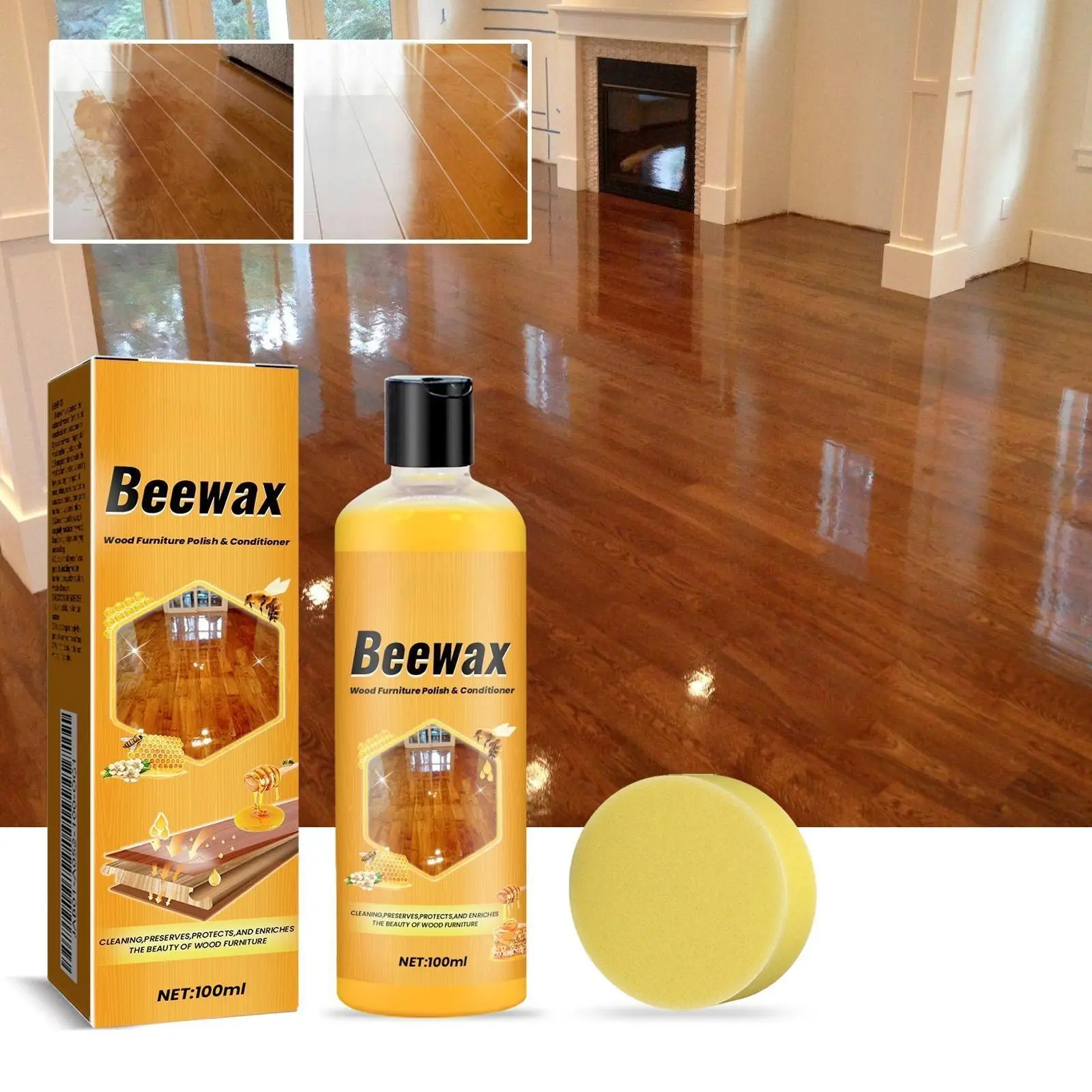 Daily Wood Care Solution with Beeswax Protection for Furniture, Doors and Cabinets