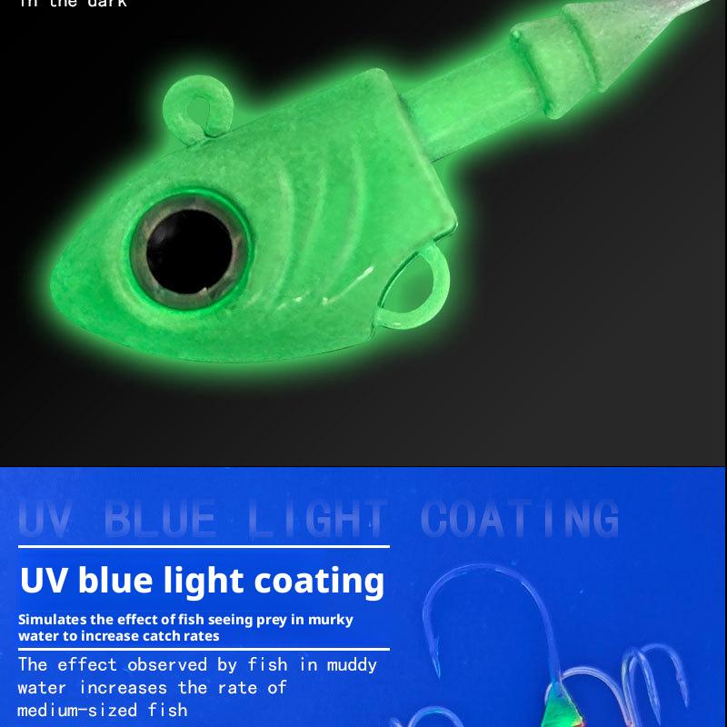 Fishing hook with simulated fish head, heavy-duty lead head hook, UV fish head lead head hook lure, Zhou Shan Hai Ya bionic bait