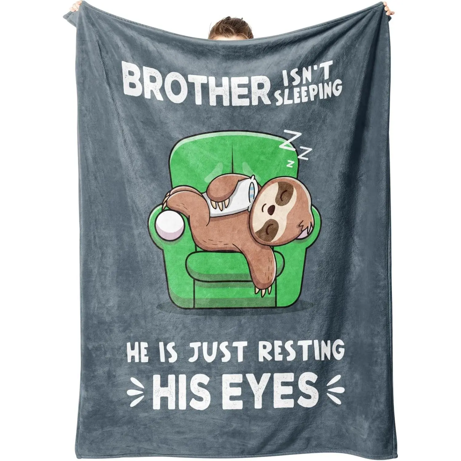 Funny Gifts for Brother, Brothers Birthday Gifts, Brother is Not Sleeping Blanket, Big Brothers Gift from Sister for Christmas Fathers Day, 60" x 50"