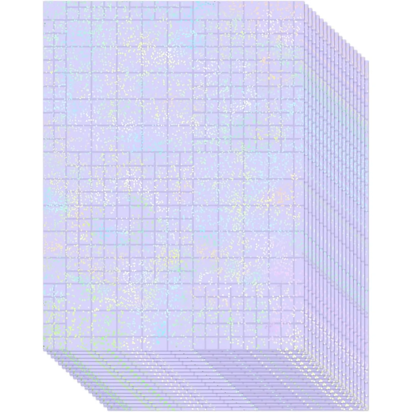 36 Sheets Holographic Laminate Sheets Clear Self Adhesive Sticker Paper | Transparent  Laminating Sheets Holographic Vinyl Overlay for Stickers, Crafts, Photos, 8.5x11 inch - Dots Patterns