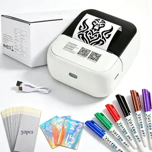 Bowitzki Mini Tattoo Stencil Printer Bluetooth Portable Tattoo Machine with 50pcs Transfer Paper for Tattoo Artists and Beginners