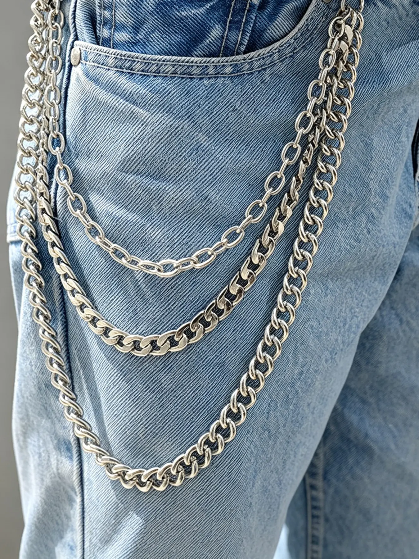1pc Layered Pants Chain ,Wallet Chain Jeans Chain for Men,Multi-Layer Belt Chain Wallet Chain Pocket Chain for Hip Hop Punk Jeans Chain, Chain Accessory