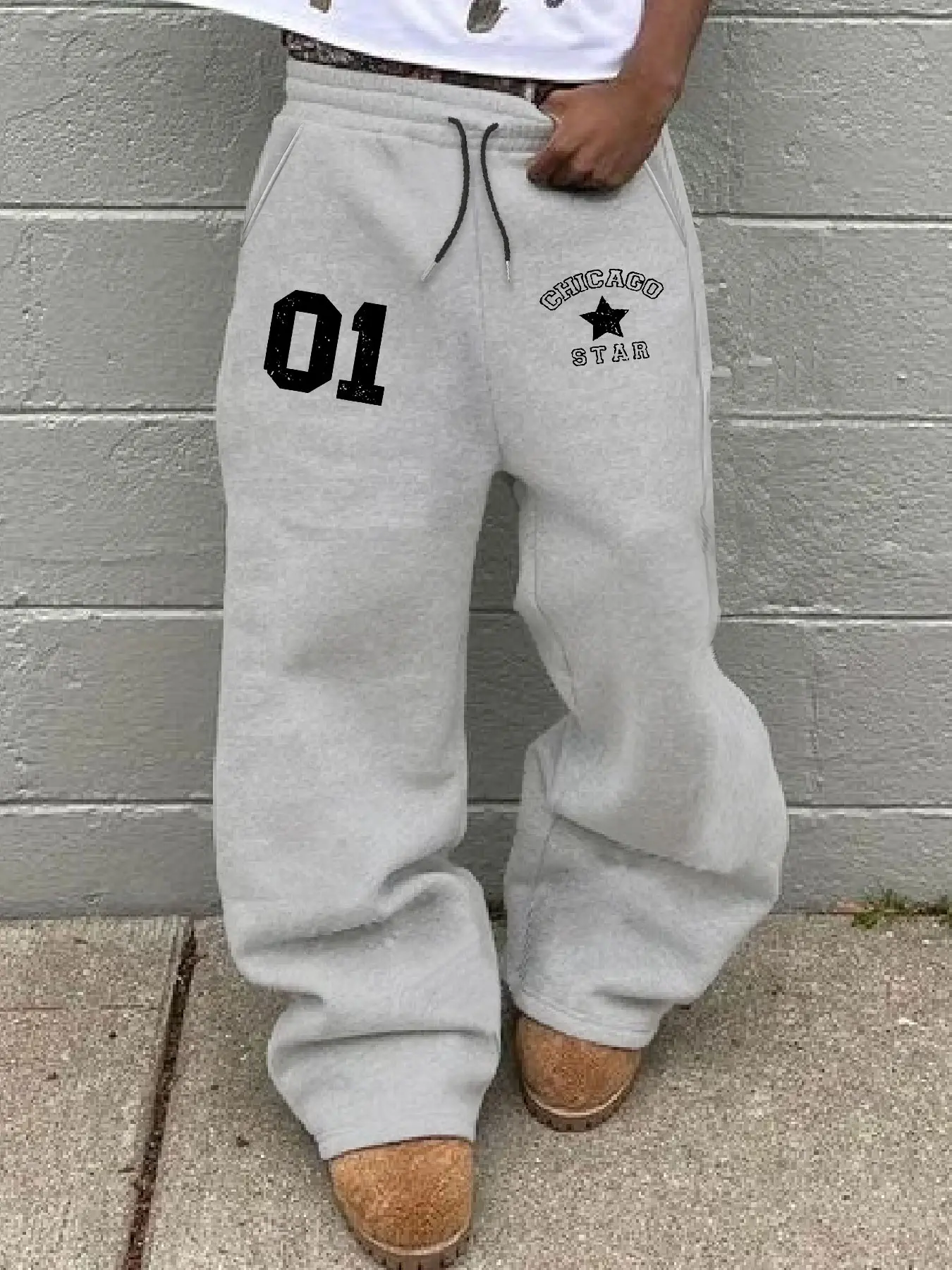 Men's Street Style Long Pants, Casual Digital Print Straight Leg Sweatpants, Multiple Colors, Loose Fit, Trendy Fashion
