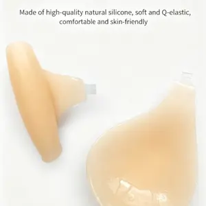 Silicone Spoon Shape Bra, Sexy Push-Up Design, Medium Support, Slim-Fitting, Random Print Pattern, All-Season Wear, Unlined