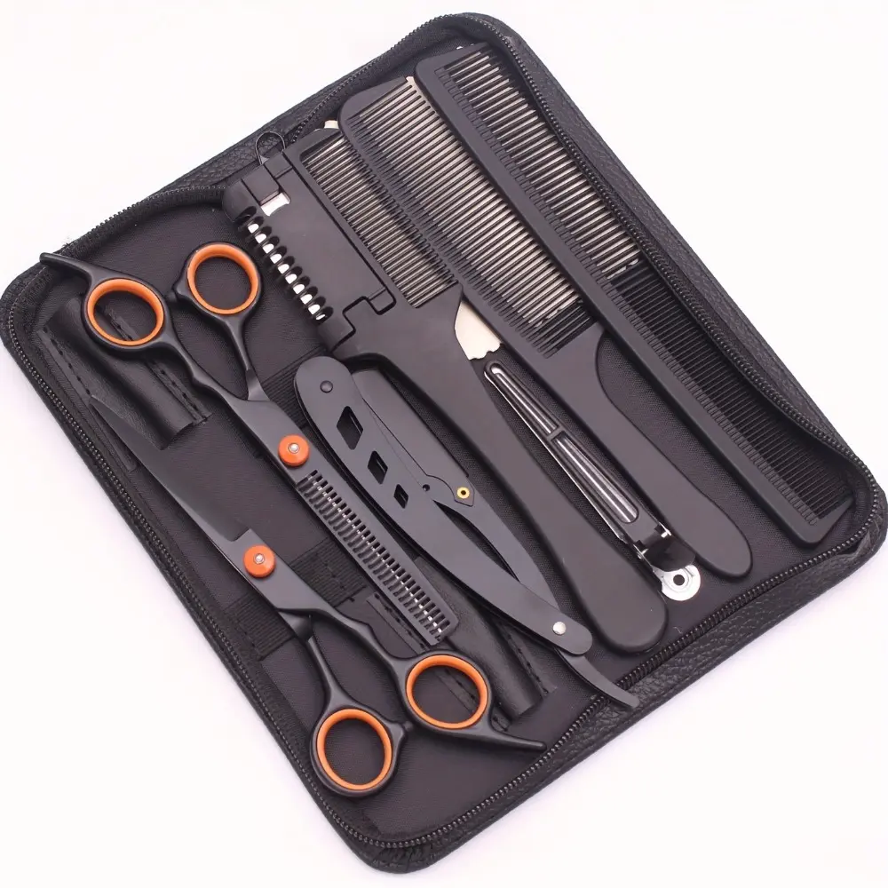 Salon Style Hair Scissors Set - Professional Thinning Scissors, Shaving Comb & Detangling Apple Comb, Ergonomic Comfortable Handle Design, Sharp Hairdressing Shears Kit, Multi-use Hair Cutting Tools for Salon Stylists and Daily Household Haircut Trimming