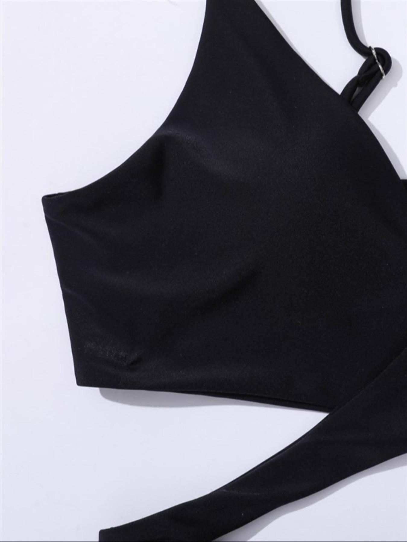 Women's Bikini Set, Criss Cross Tie Back Top, High Waist Pants, Two-Piece Swimsuit, Summer Beachwear, Sexy Fitted Design