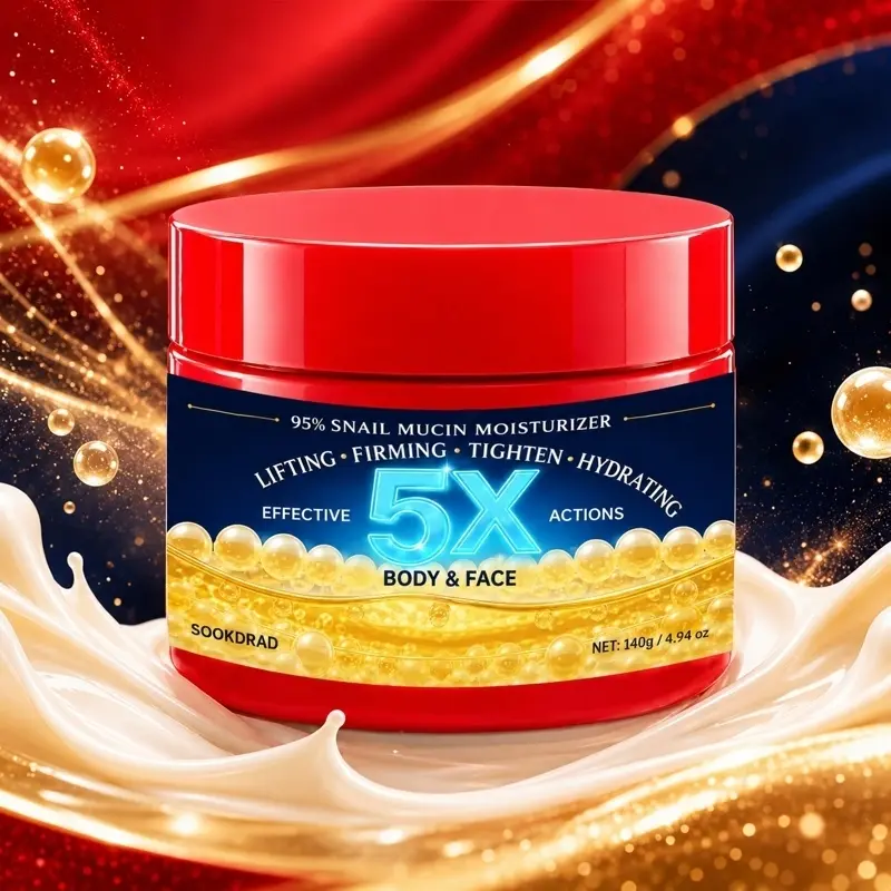 Snail Mucin Moisturizer, 95% Snail Mucin, 5X Lifting, Firming, Tightening, Hydrating, For Face & Body, 140g
