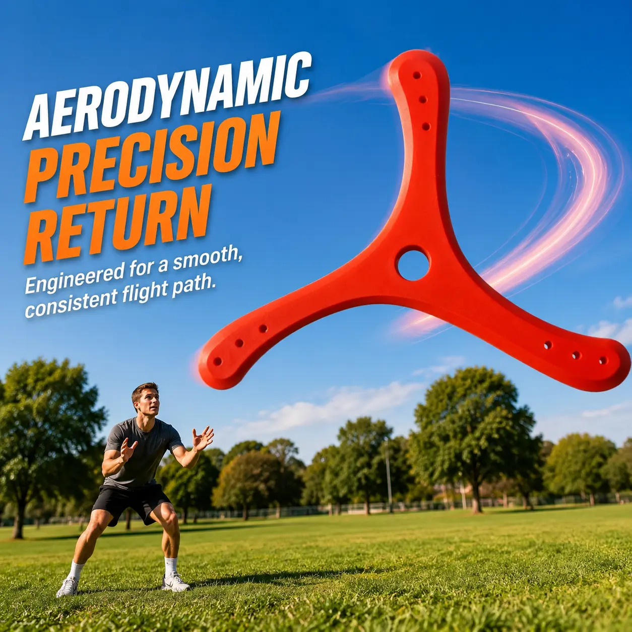 Unbreakable Tri-Blade Auto-Return Boomerang, Safe Flying Disc for Outdoor Play & Family Fun (Best-Selling Disc Sports Equipment)