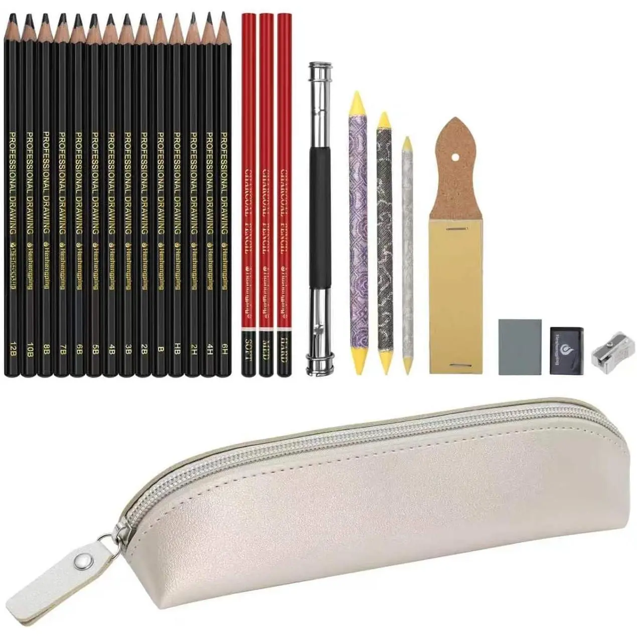 , Sketching and Drawing Pencils Set-26pcs,Art Supplies Drawing Kit,Graphite Charcoal Professional Pencils Set, Adults Beginners Artist with  Case