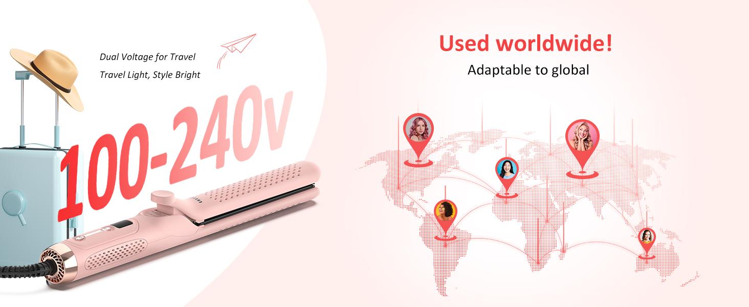 360° Airflow Styler – 1 Inch 2-in-1 Hair Straightener & Curler with Vented Cool Air for Style Locking, Extra Long Flat Iron, Dual Voltage for European Travel 360° Airflow Styler – 1 Inch 2-in-1 Hair Straightener & Curler with Vented Cool Air for Style Locking, Extra Long Flat Iron, Dual Voltage for European Travel
