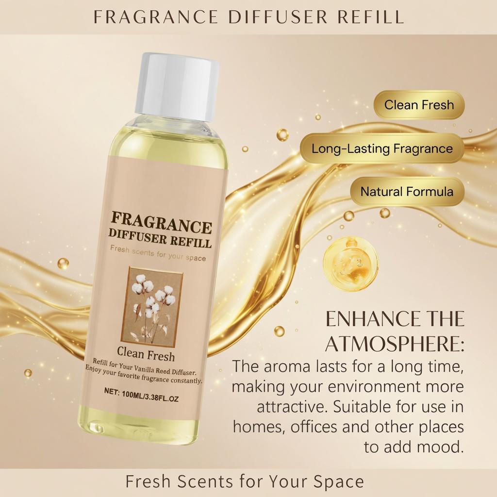 Aromatherapy Diffuser Refill - Long Lasting Fragrance, Cozy Warm Atmosphere & Romantic Mood Enhancer for Home