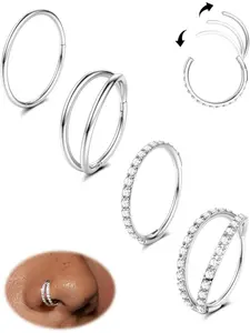 Stainless Steel Hoop Nose Rings, Helix Nose Piercings, Daith Septum Rings/Hoop Earrings, for Women, Men, Silver, Gold Colour, 8, 10 mm, 18G, 16G, 20G.