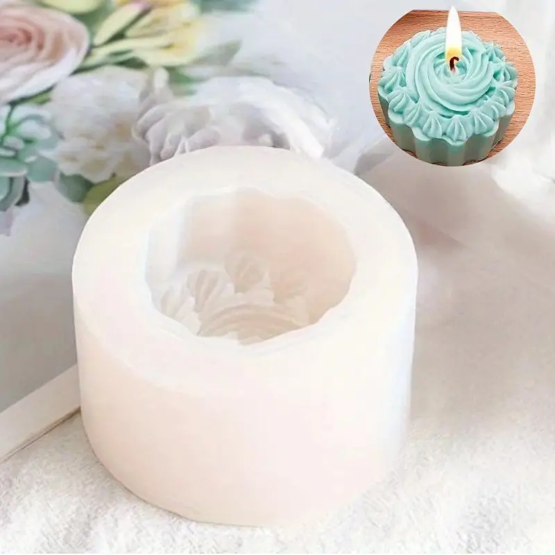 3D Simulation Cake Shaped Silicone Mold, 1 Count Creative Strawberry Cream Cake Shaped Silicone Mold, Diy Cake Candle Making Resin Soap Mold, Crafts, Molding
