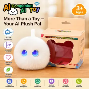 AI Plush Companion Toy, Interactive Talking Plush with APP Control, Smart Voice Chat Robot, Storytelling Music Learning Toy, Emotional Support Buddy, USB-C Rechargeable Educational Gift for Kids Boys Girls Age 3+
