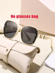 Trendy Square-Frame Sunglasses for Men and Women, High-End Personalized Uv400 Protection, Casual Style, All Seasons, Uv Protective Eyewear