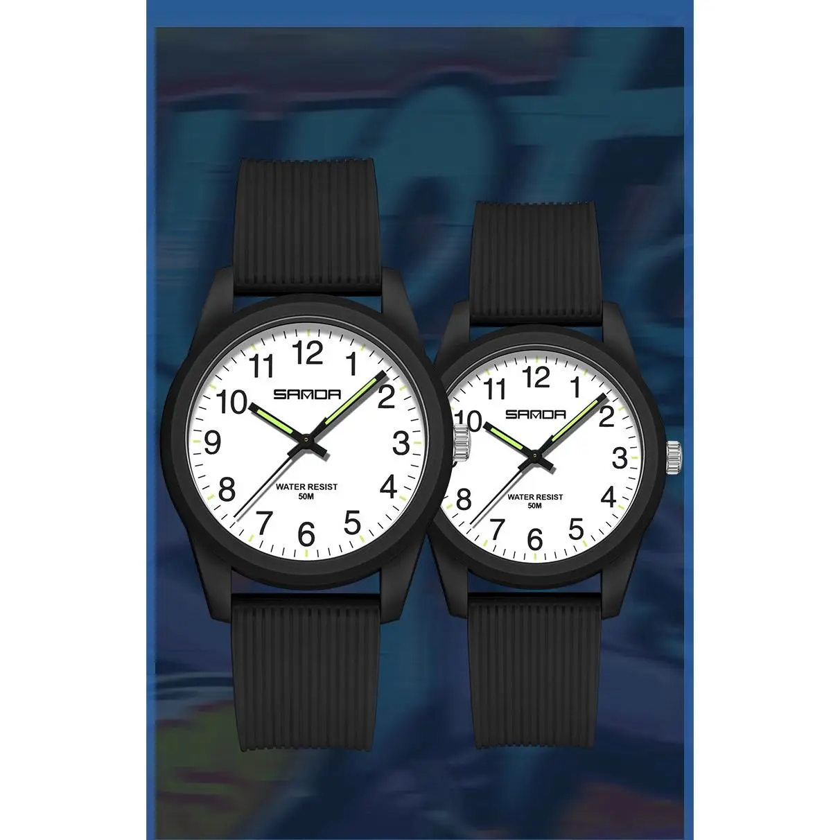 His & Hers Women's Matching Couple Quartz Smart Watch Set (ABS, Women's Matching Sets), 42mm/32mm Dual Sizes, Glowing Hands, Day-Date Calendar, 50M Water-Resistant, Shock-Resistant, TPU Strap, Sporty Everyday Casual Smart Watch