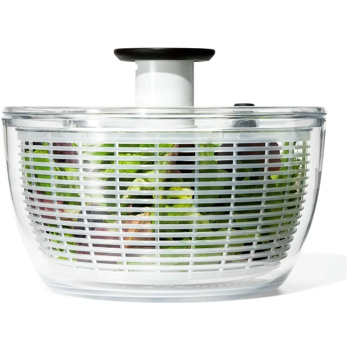 6.34 Quart Salad Dehydrator, Single Hand Press, Vegetable Dehydrator and Salad Mixer, Comfortable Extendable Push Rod, Ideal for Leafy Greens, Herbs, Berries, Fruits